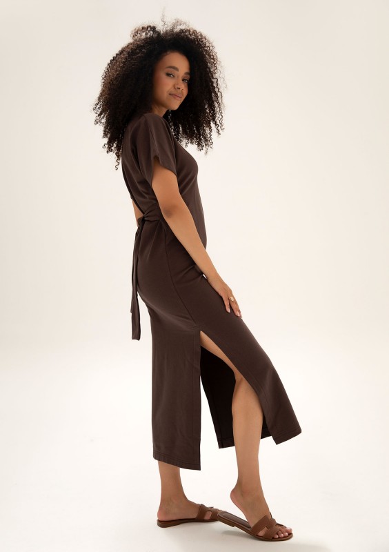 Everyday Dress - Brown midi T-shirt dress