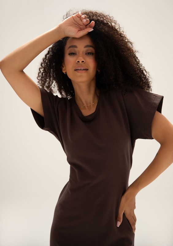Everyday Dress - Brown midi T-shirt dress