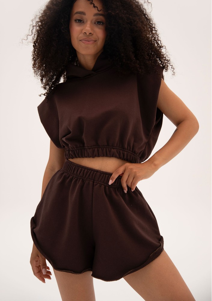 Sugar Fit - Brown raw edge shorts