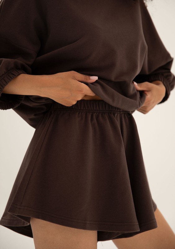 Softie - Cienka bluza z bawełnianej dzianiny Dark Chocolate