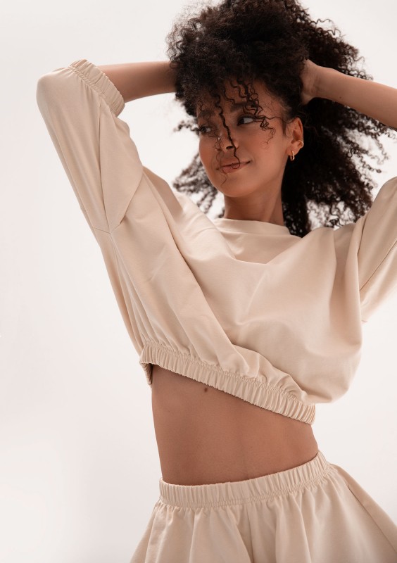 Softie - Beige thin cotton sweatshirt