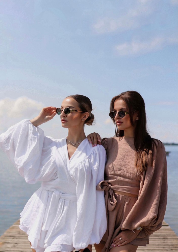 Capri - White muslin wrap shirt