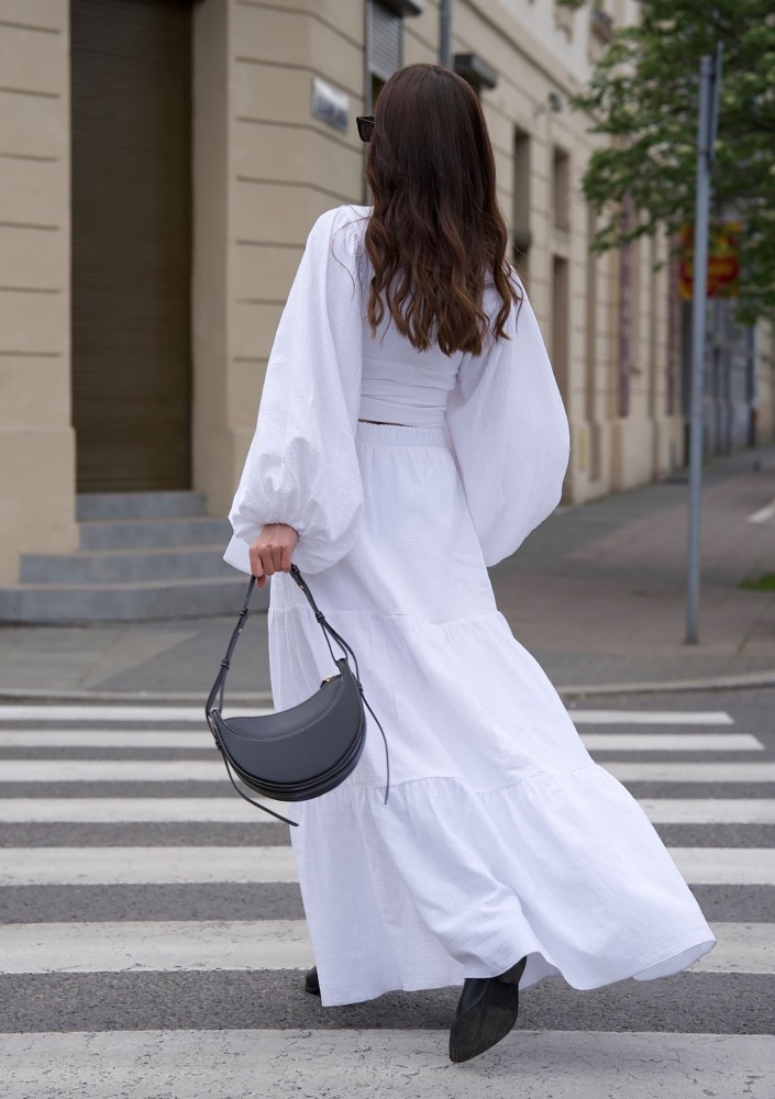 Capri - White muslin maxi skirt