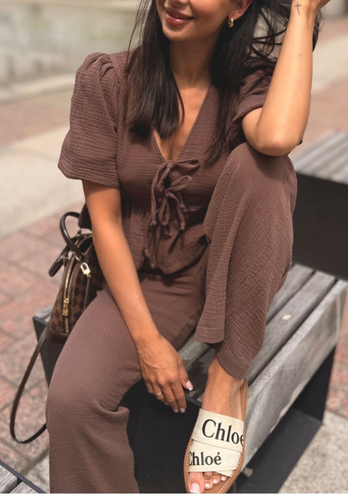 Thane - Brown muslin pants