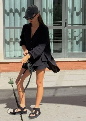 Palma - Black muslin shorts