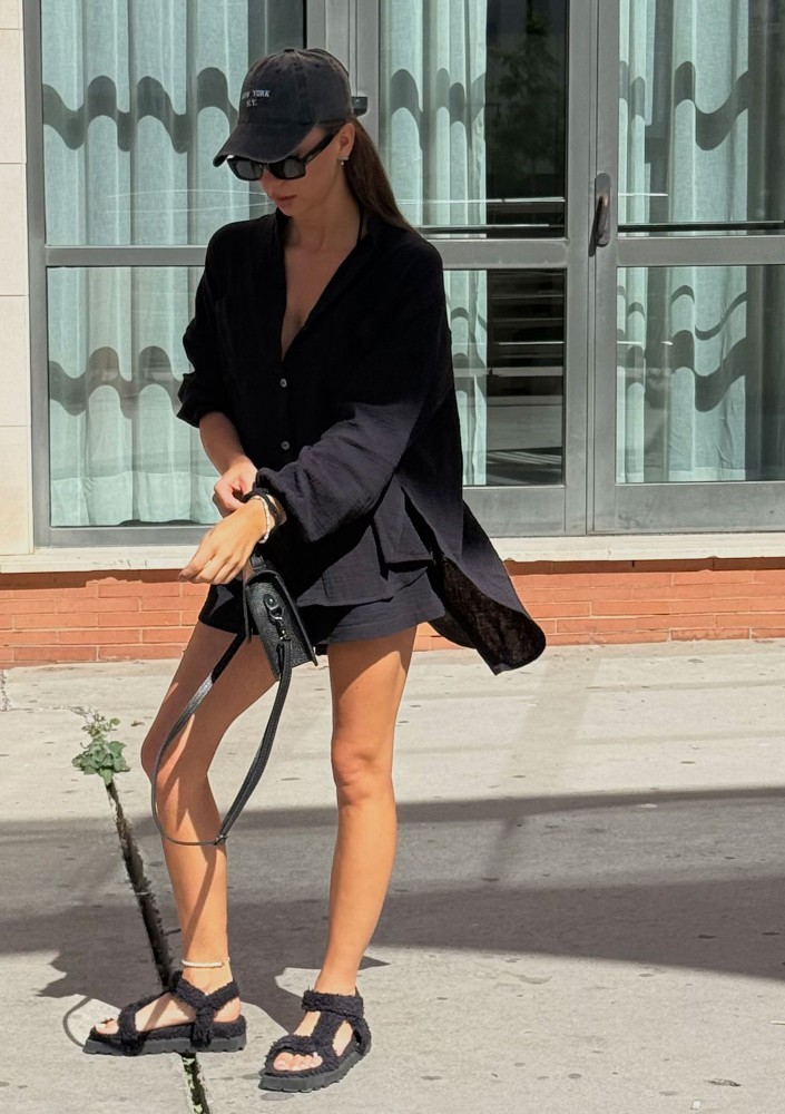 Palma - Letnie szorty z muślinu Czarne