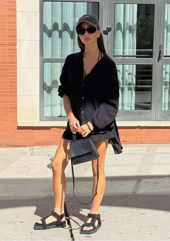 Palma - Black muslin shorts