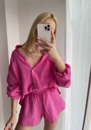 Palma - Letnie szorty z muślinu Różowe