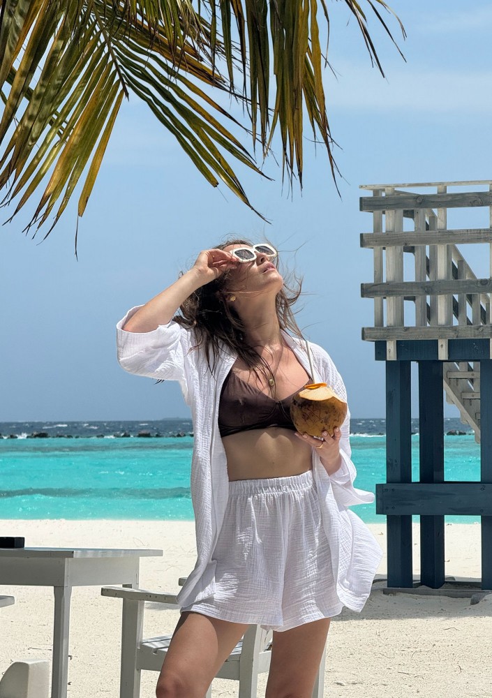 Pavla - White muslin shorts