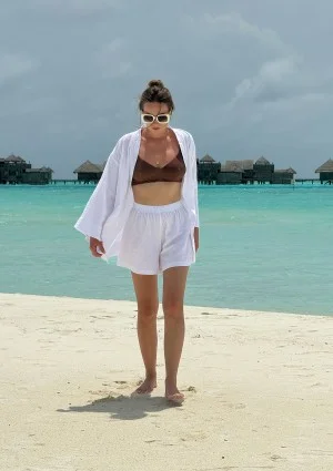 Pavla - Narzutka z muślinu Biała