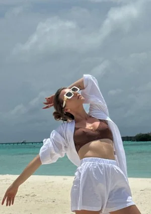 Pavla - Narzutka z muślinu Biała