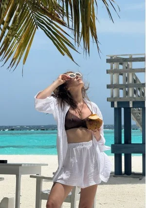 Pavla - Narzutka z muślinu Biała