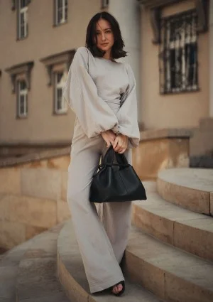Alines - Taupe muslin wide pants