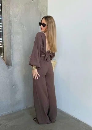 Alines - Brown muslin wide pants