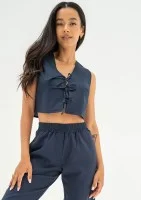 Solve - Navy blue linen top