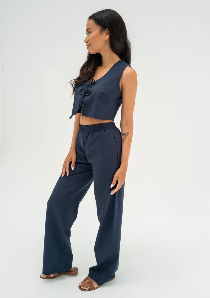 Solve - Navy blue linen top