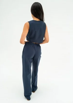 Solve - Navy blue linen top
