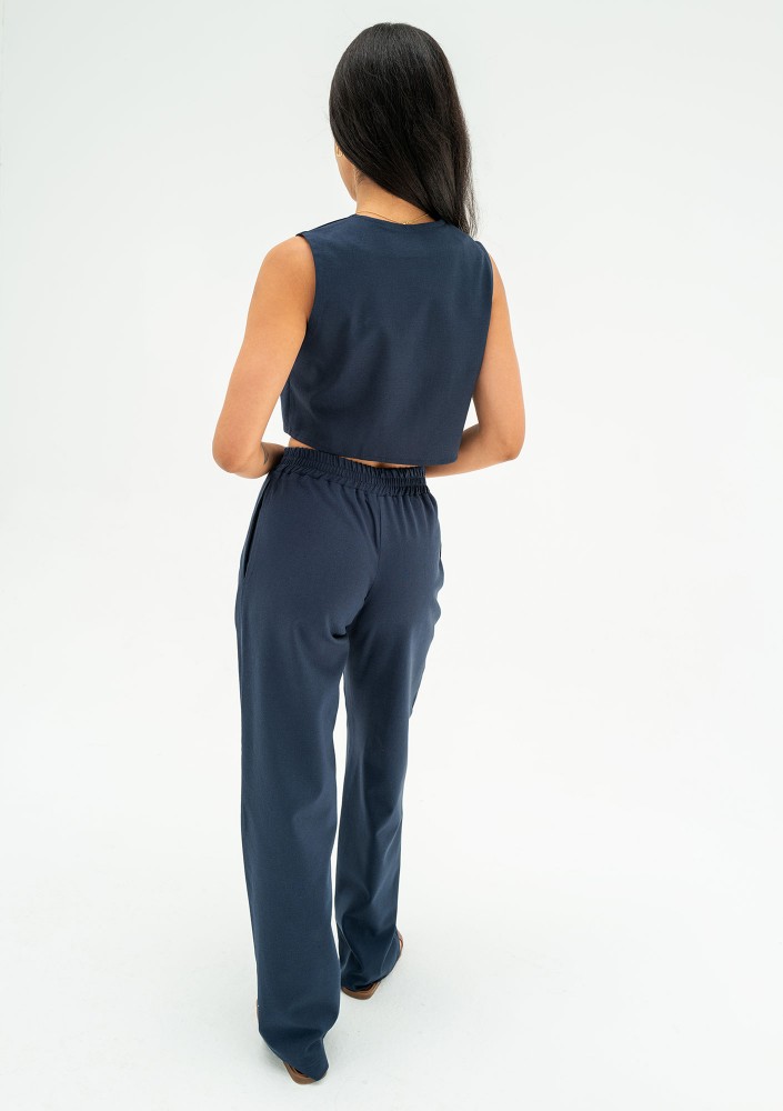Solve - Navy blue linen top