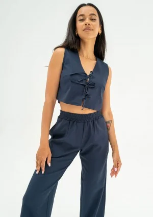 Solve - Navy blue linen top