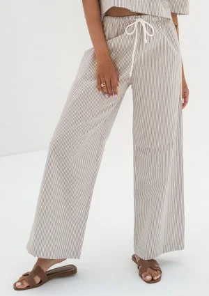 Mandy - Light blue striped cotton pants