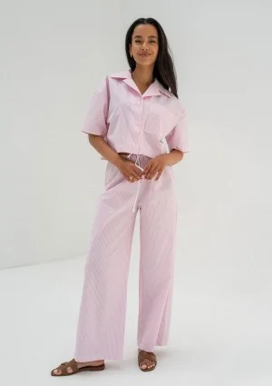 Mandy - Pink striped cotton shirt