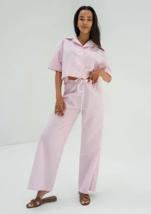 Mandy - Pink striped cotton shirt