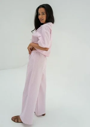 Mandy - Pink striped cotton shirt