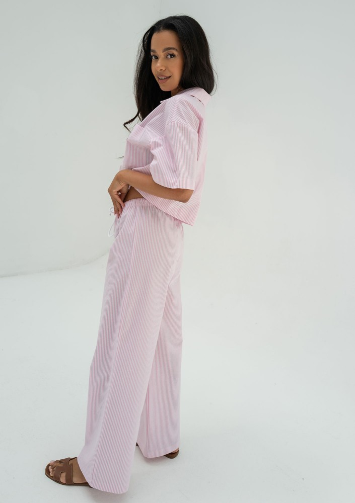 Mandy - Pink striped cotton shirt