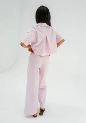 Mandy - Pink striped cotton shirt