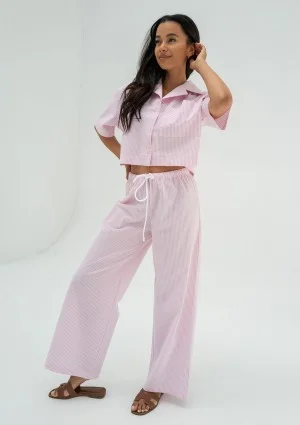 Mandy - Pink striped cotton pants