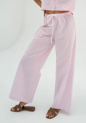 Mandy - Pink striped cotton pants