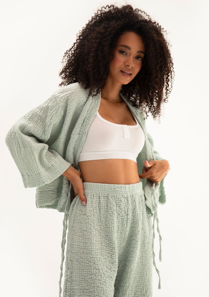 Cali - Minty soft muslin kimono top