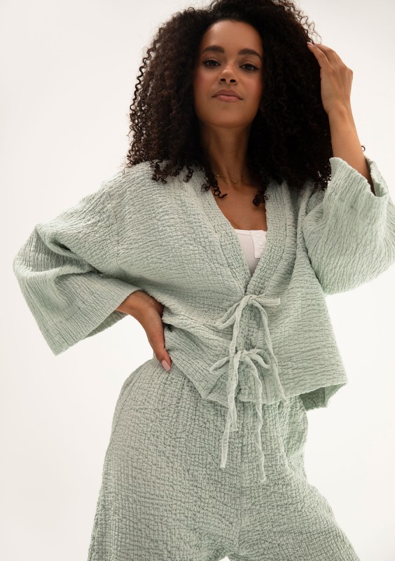 Cali - Kimono z miękkiego muślinu Mint