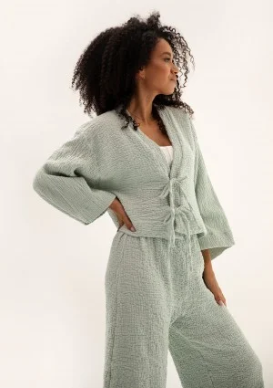 Cali - Minty soft muslin kimono top