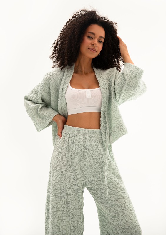Cali - Minty soft muslin cropped fit pants