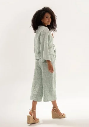 Cali - Minty soft muslin cropped fit pants