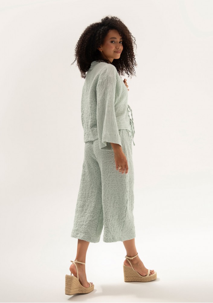Cali - Minty soft muslin cropped fit pants