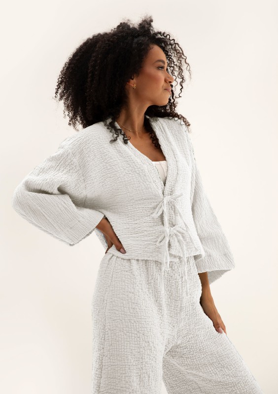 Cali - White soft muslin kimono top