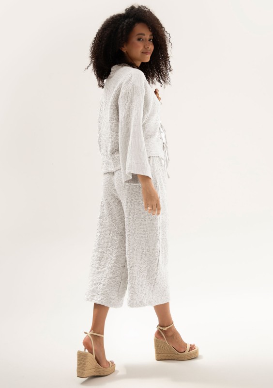 Cali - White soft muslin kimono top