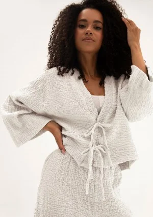 Cali - White soft muslin kimono top