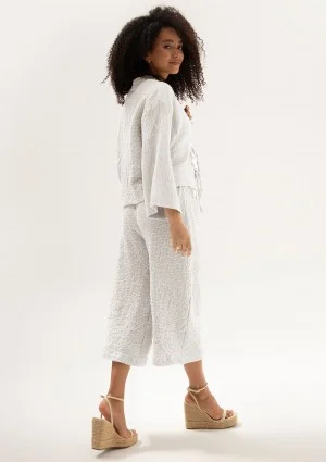 Cali - White soft muslin cropped fit pants