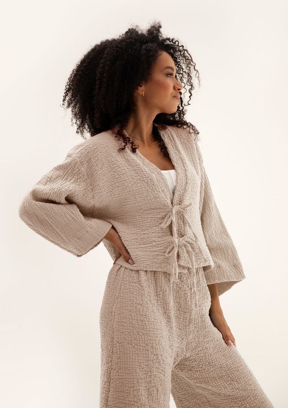 Cali - Light blue soft muslin kimono top