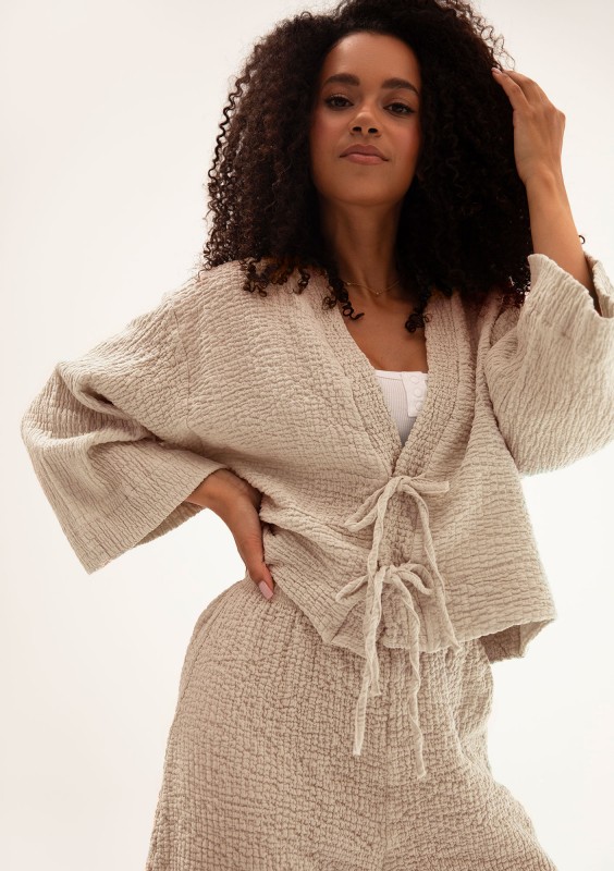 Cali - Light blue soft muslin kimono top