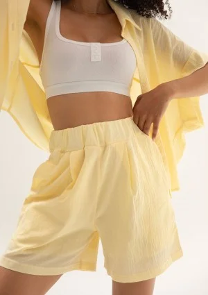 Minty - Citrus yellow cotton oversize summer shirt