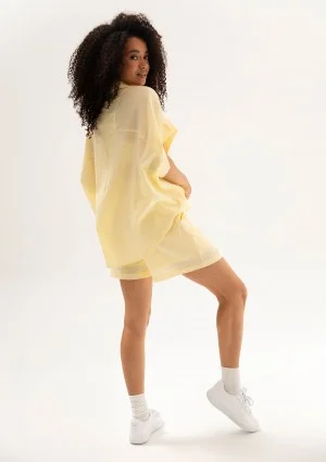 Minty - Citrus yellow cotton oversize summer shirt