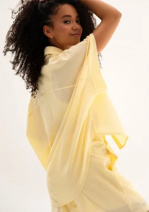 Minty - Citrus yellow cotton oversize summer shirt