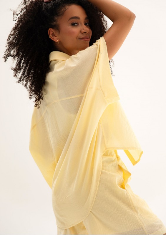 Minty - Citrus yellow cotton oversize summer shirt