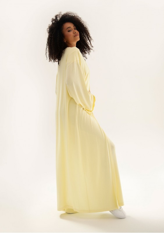 Lumiere - Banana yellow rayon maxi kimono