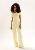 Lumiere - Banana yellow rayon wide pants