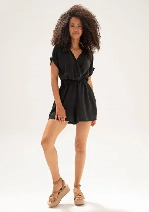Lumi Wrap - Black mini summer jumpsuit